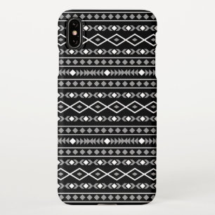 Coque iPhone XS Max Formes aztèques Motif blanc gris noir