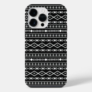Coque Pour Pour iPhone 14 Pro Max Formes aztèques Motif blanc gris noir