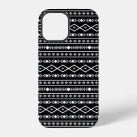 Formes aztèques Motif blanc gris noir