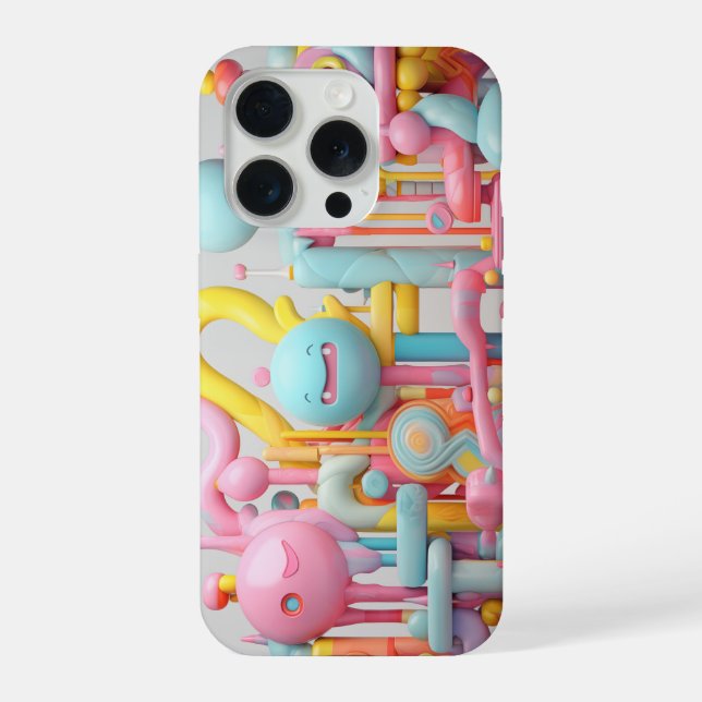 Coque iPhone Formes douces joueuses dans les pastels (Verso)