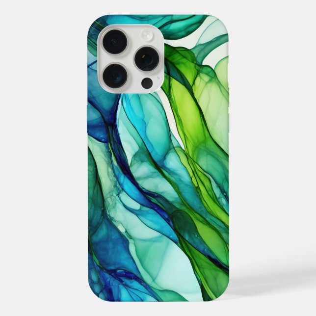 Coque iPhone Formes en vert et bleu (Verso)