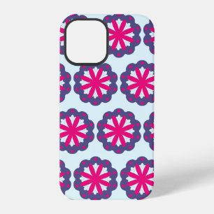 Coque iPhone 12 Pro Formes florales violettes et roses