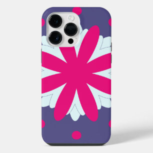 Coque Pour Pour iPhone 14 Pro Max Formes florales violettes et roses