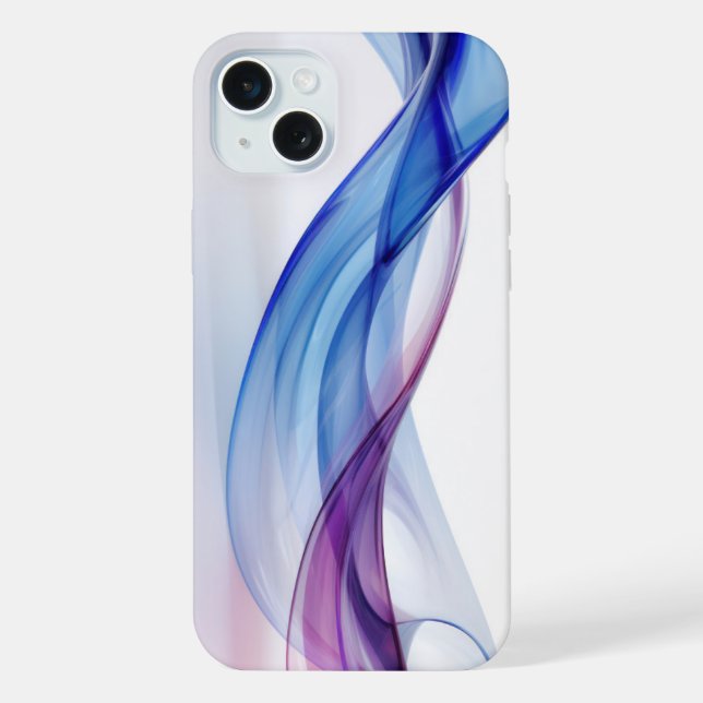 Coque iPhone Formes fluides bleues et violettes (Verso)