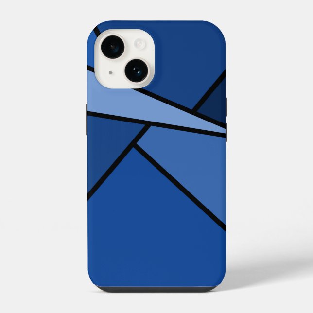 Coque iPhone Formes géométriques bleues Abstraites (Verso)