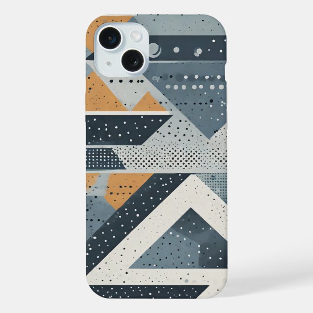 Coque iPhone Formes géométriques complexes en gris (Verso)