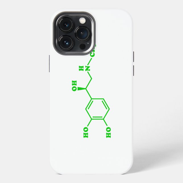 Coque iPhone Formule chimique moléculaire de l'adrénaline (Verso)