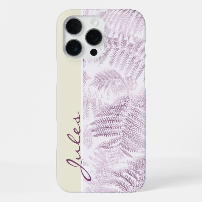 Coque iPhone Fougères roses luxuriantes et sereines sur fond ja (Verso)
