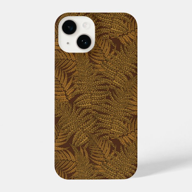 Coque iPhone Foule automnale sur brun (Verso)