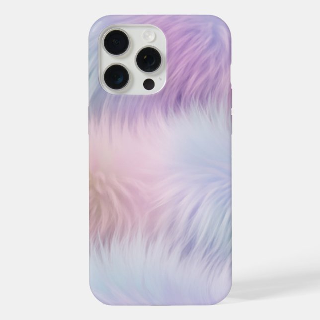 Coque iPhone Fourrure Arc-en-ciel Pastel (Verso)