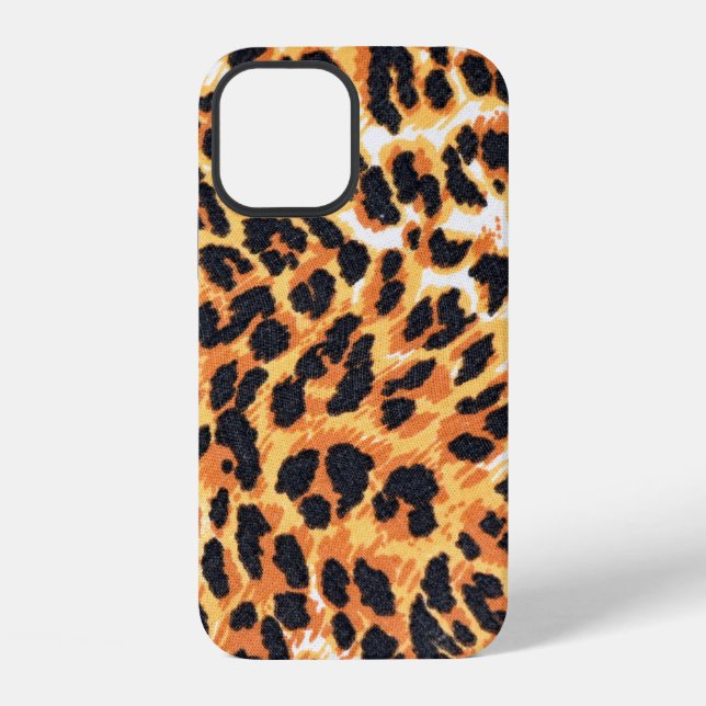 Coque iPhone fourrure de léopard comme arrière-planléopard, mot (Verso)