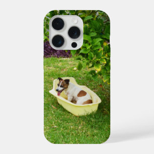Coque iPhone 15 Pro Fox Terrier à l'heure du bain, Tshirt bébé
