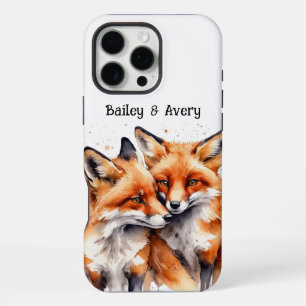 Coque iPhone 16 Pro Max Foxes Foxes Foxes Fox Couple Aimer Animaux
