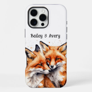 Coque iPhone 16 Pro Max Foxes Foxes Foxes Fox Couple Aimer Animaux