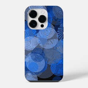 Coque Pour iPhone 14 Plus Fractage Art Bleu Cercles géométriques Swirl Manda