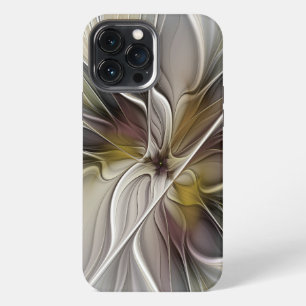 Etui iPhone 13 Pro Max Fractal floral, fleur de fantaisie aux couleurs de