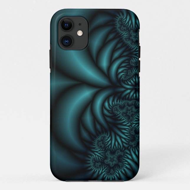 coque iphone fractal turquoise (Dos)
