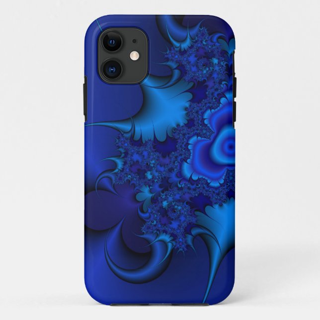 coque iphone fractale bleue (Dos)