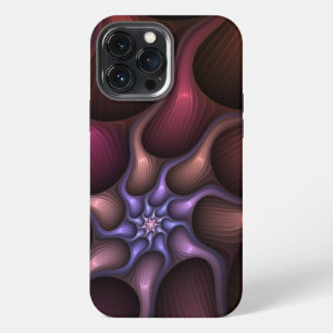 Etui iPhone 13 Pro Max Fractale coloré abstrait rayé brillant magique