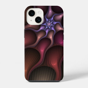 Coque Pour iPhone 14 Fractale colorée abstraite rayée brillante magique