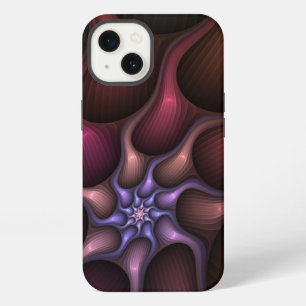 Etui iPhone 13 Fractale colorée abstraite rayée brillante magique