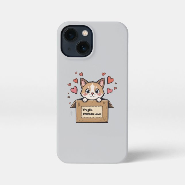 Coque iPhone Fragile: Contains Love (Verso)