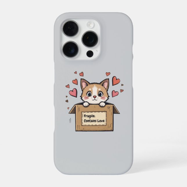Coque iPhone Fragile: Contains Love (Verso)