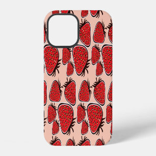 Coque iPhone 12 Fraise Delight : Charme Motif Vintage.