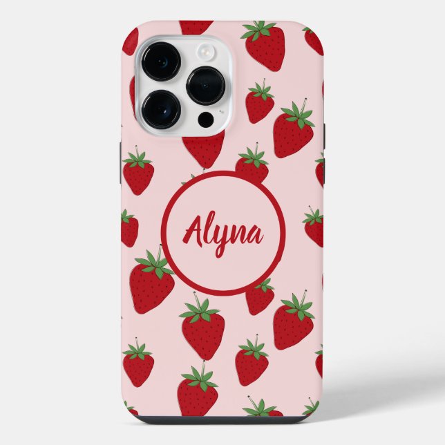Coque iPhone Fraise rose mignonne (Verso)