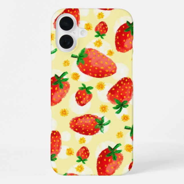 Coque iPhone Fraises Ensoleillées & Marguerites (Verso)