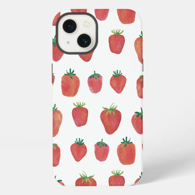 Coque iPhone Fraises peintes (Verso)