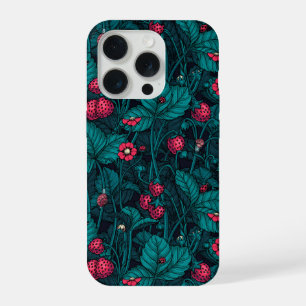 Coque iPhone 15 Pro Fraises sauvages, rouges et bleues