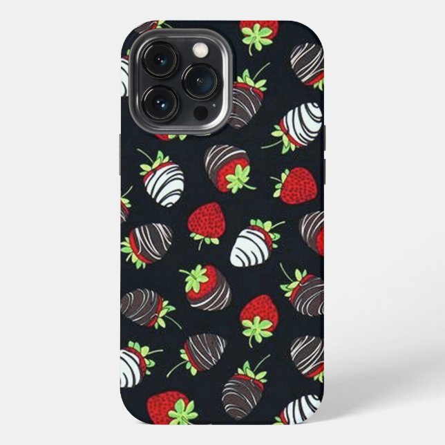 Coque iPhone Fraises trempées au chocolat (Verso)
