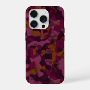 Coque iPhone 15 Pro Framboise, mûre, marron et camouflage noix de musc