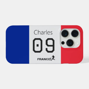 Coque iPhone 15 Pro France Football Équipe Personnalisée Couleurs Athl