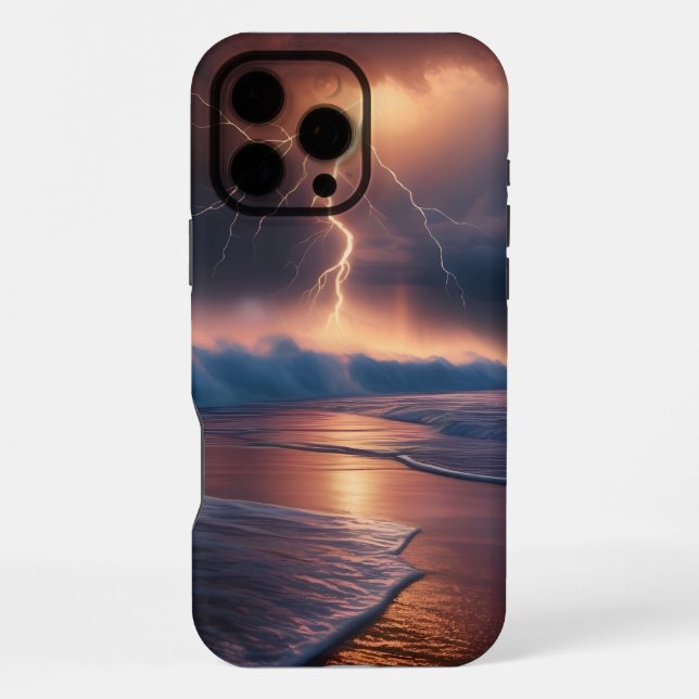 Coque iPhone Frappe de foudre plage deux (Verso)