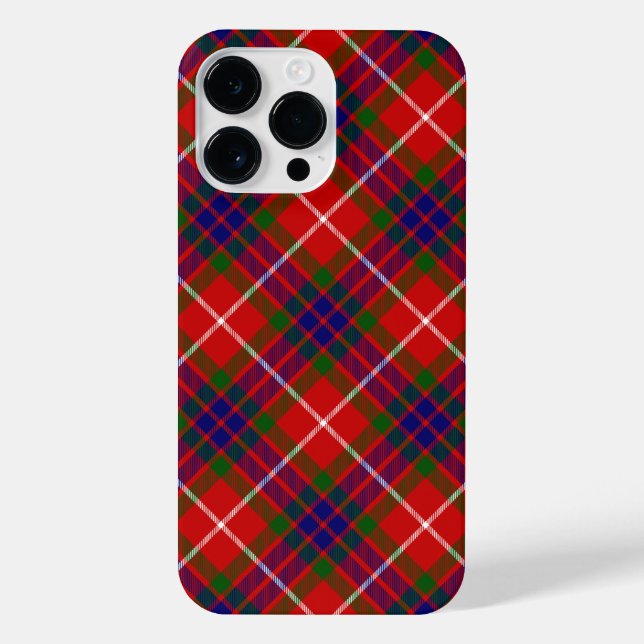Coque iPhone Fraser tartan rouge vert bleu violet plaid (Verso)