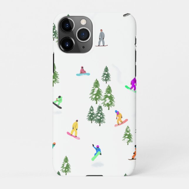 Coque iPhone Freeride Snowboarder Illustration de snowboard (Dos)