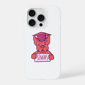 Coque iPhone 15 Pro French Bulldog Senior Graduation Cute Dog
