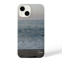 front calm beach with typographical personalized n