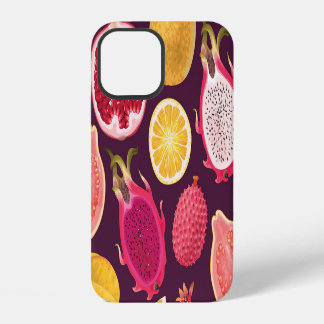 Coque iPhone 12 Fruit exotique : coloré sans soudure motif
