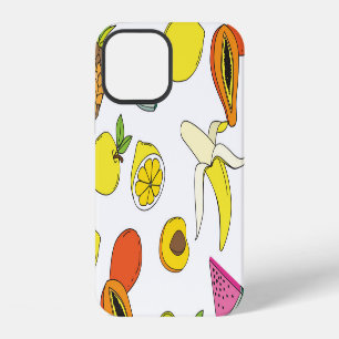 Coque iPhone 12 Fruit Juglé, Motif Vintage sans joint.