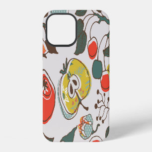 Coque iPhone 12 Fruits assortés, motif sans couture colorée.