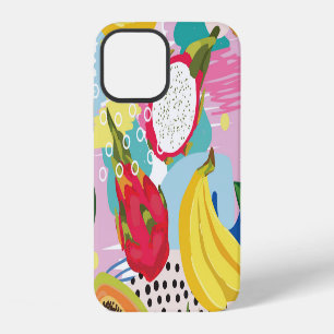 Coque iPhone 12 Fruits tropicaux, Motif Vintage sans soucis.