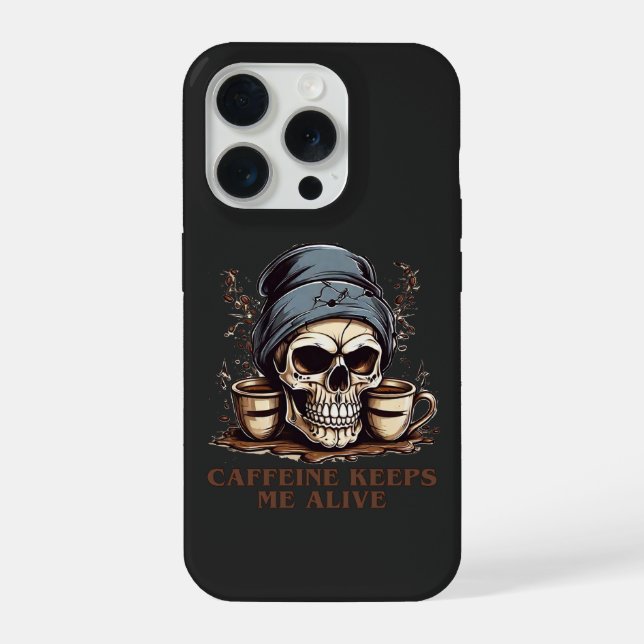Coque iPhone Fueled by Caffeine-Caffeine Keeps Me Alive (Verso)
