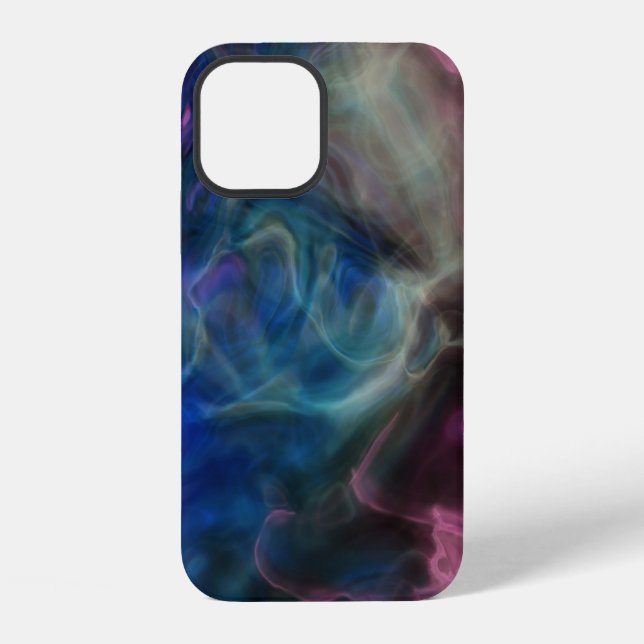 Coque iPhone fumée abstraite rose et bleue (Verso)