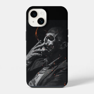 Coque Pour iPhone 14 Fumer Squelette Cigarette
