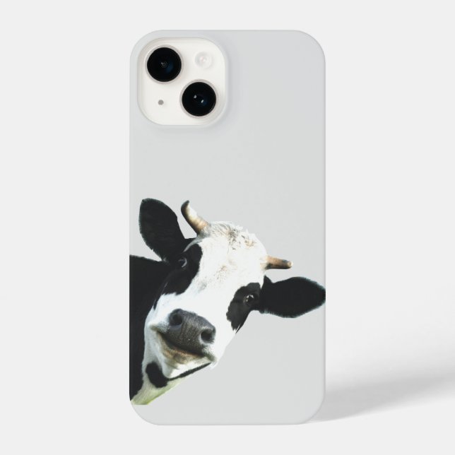Coque iPhone Fun Curieux Holstein Vache ferme animal (Verso)