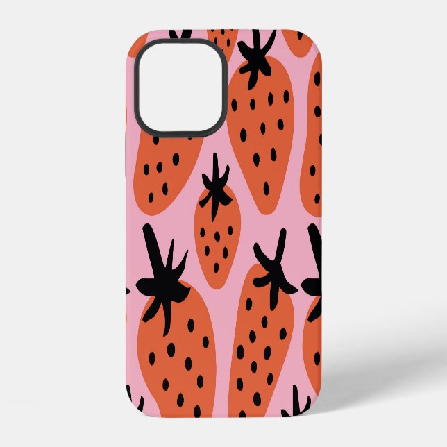Coque iPhone Fun fraise, design artisanal sans couture. (Verso)