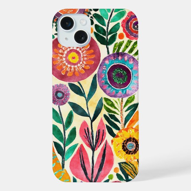 Coque iPhone Fun Hippie à motif de fleur (Verso)